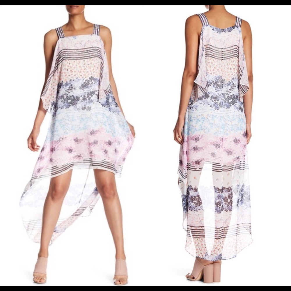 BCBGMAXAZRIA Aaric high/low floral dress